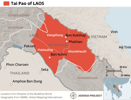 Map of Tai Pao in Laos