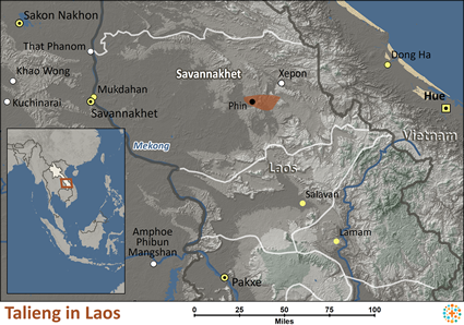 Map of Talieng in Laos