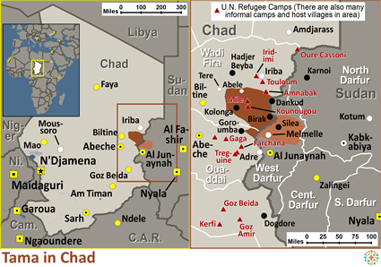 Map of Tama in Chad