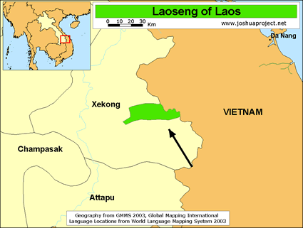 Map of Laoseng in Laos