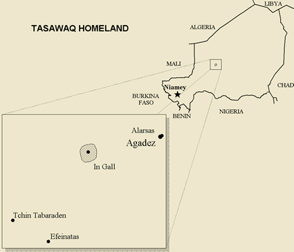 Map of Tasawaq in Niger