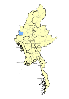 Map of Tawr in Myanmar (Burma)