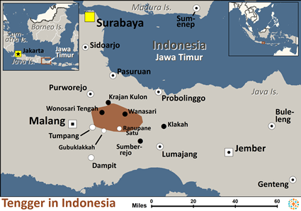 Map of Tengger in Indonesia