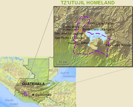 Map of Tzutujil in Guatemala