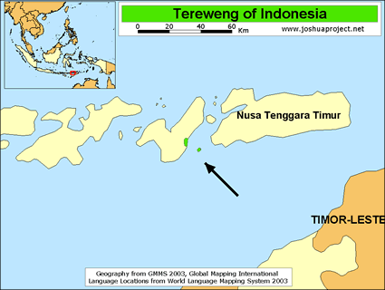 Map of Tereweng in Indonesia
