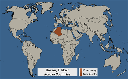Map of Berber, Tidikelt in Algeria
