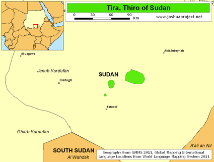 Map of Tira in Sudan