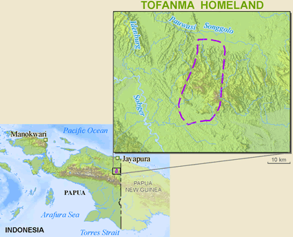 Map of Tofanma in Indonesia