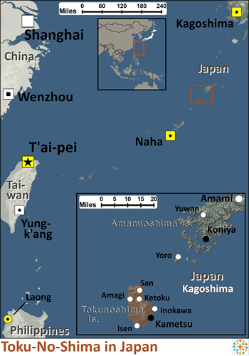 Map of Toku-No-Shima in Japan