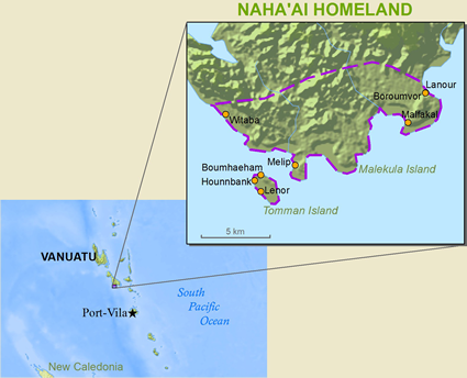 Map of Toman Islander, Malvaxal in Vanuatu
