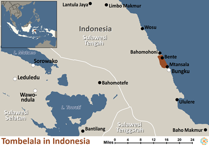 Map of Tombelala in Indonesia