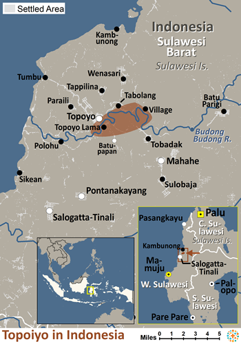 Map of Topoiyo in Indonesia