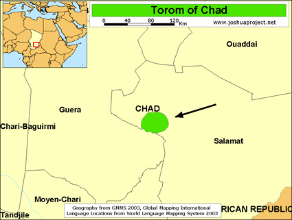 Map of Torom in Chad
