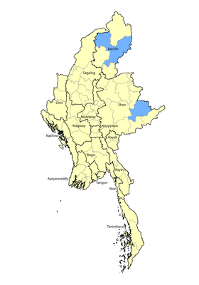Map of Zaiwa in Myanmar (Burma)
