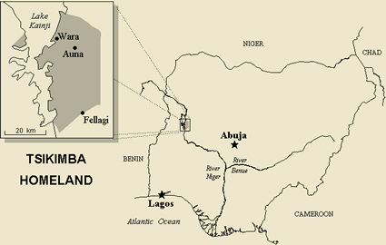 Map of Auna-Agaraiwa Kambari in Nigeria