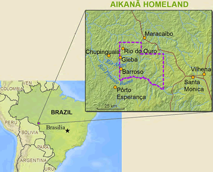 Map of Aikana, Tubarao in Brazil
