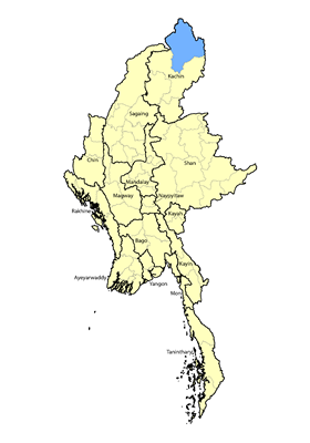 Map of Drung in Myanmar (Burma)