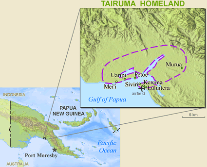 Map of Tiaru Ma'a in Papua New Guinea