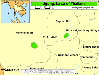 Map of Ugong in Thailand