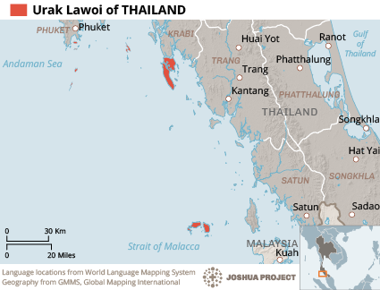 Map of Urak Lawoi in Thailand