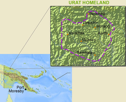Map of Urat in Papua New Guinea