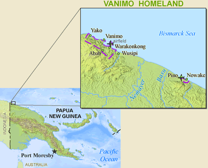 Map of Vanimo in Indonesia