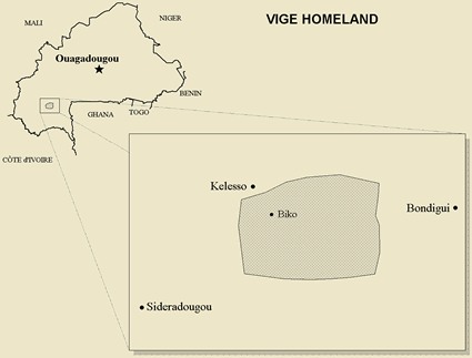 Map of Vige, Viemo in Burkina Faso