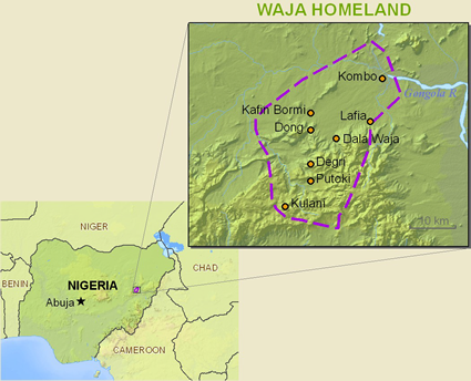 Map of Wagga in Nigeria