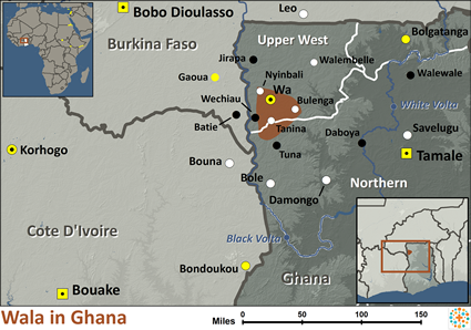 Map of Wala in Ghana