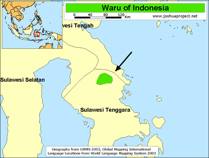 Map of Waru in Indonesia