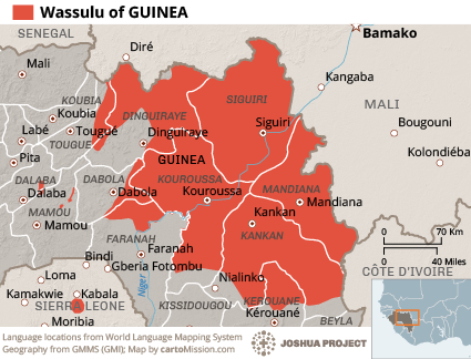 Map of Maninka, Wassulu in Guinea