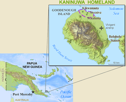 Map of Wataluma in Papua New Guinea