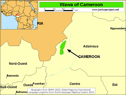 Map of Wawa in Cameroon