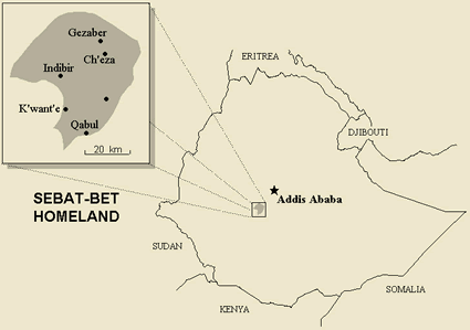 Map of Gurage, West in Ethiopia