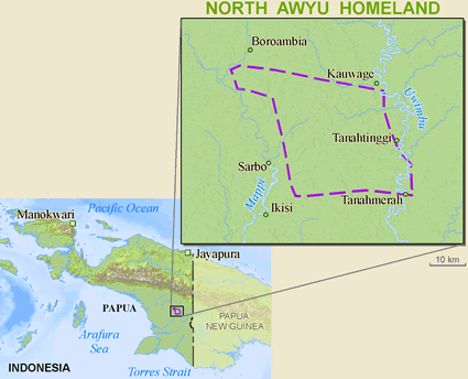 Map of Yair in Indonesia