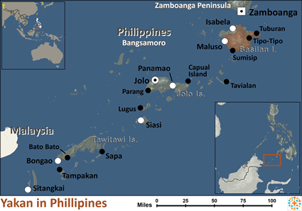 Map of Yakan in Philippines