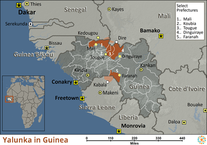 Map of Yalunka in Guinea