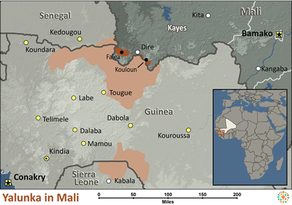 Map of Yalunka in Mali
