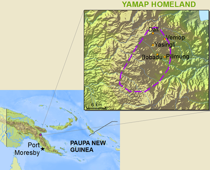 Map of Yamap in Papua New Guinea