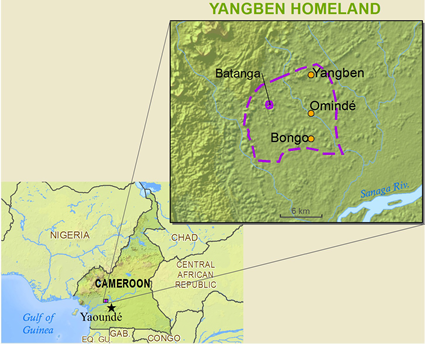 Map of Yangben in Cameroon