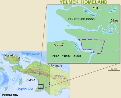 Map of Yelmek, Jab in Indonesia