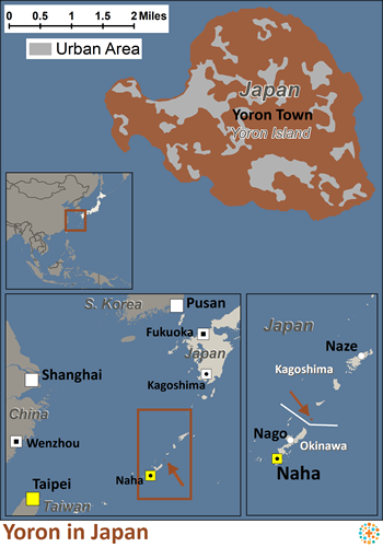 Map of Yoron in Japan
