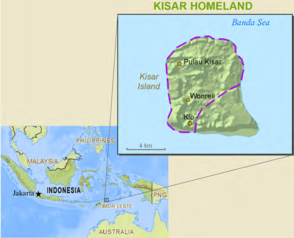 Map of Yotowawa, Kisar in Indonesia