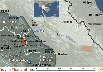Map of Yoy in Thailand