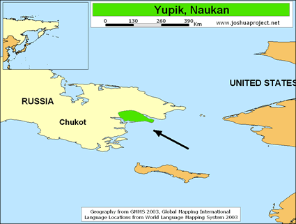 Map of Yupik, Naukan in Russia