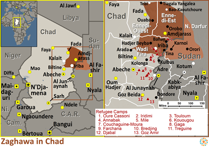 Map of Zaghawa in Chad