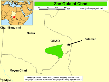 Map of Zan Gula in Chad