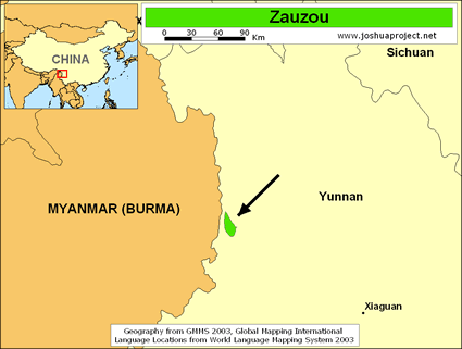 Map of Zauzou in China
