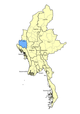 Map of Zotung in Myanmar (Burma)