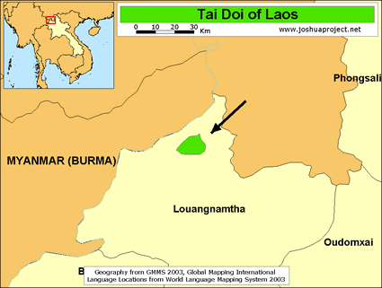 Map of Tai Doi in Laos
